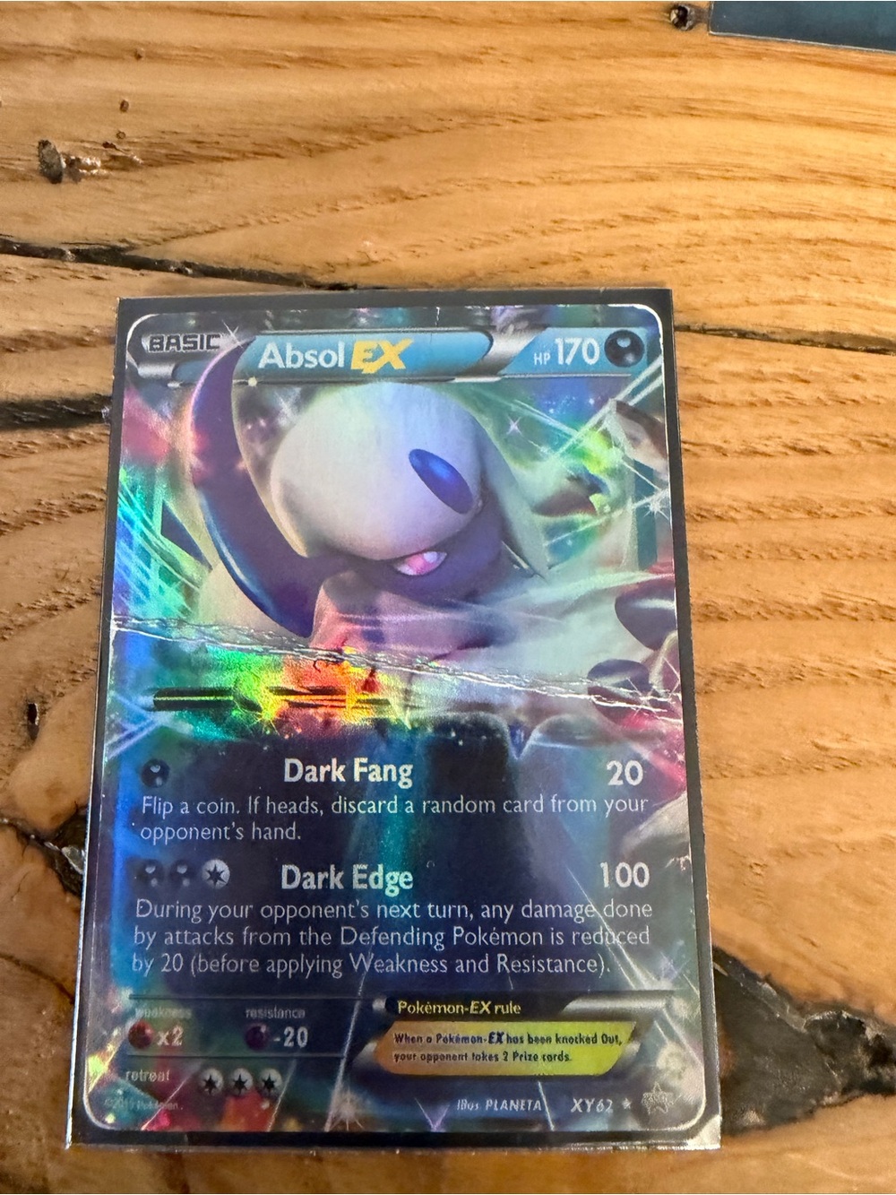 Absol EX Holo Pokémon Trading Card - Blue / Purple
